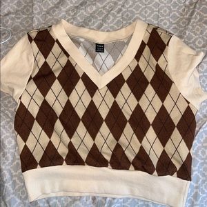 diamond checker pattern crop top